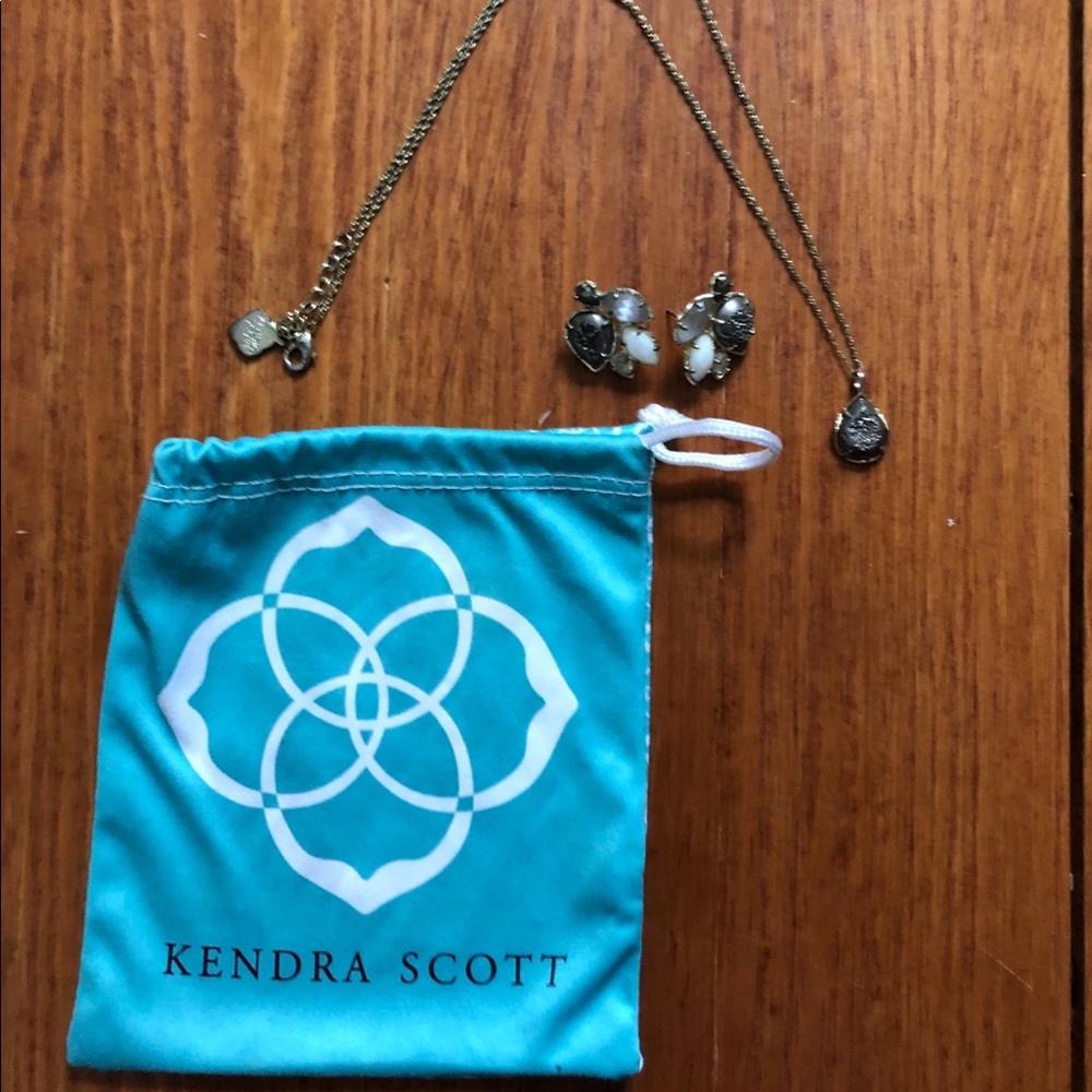 Kendra Scott Drusy Pendant Necklace & Studs Set